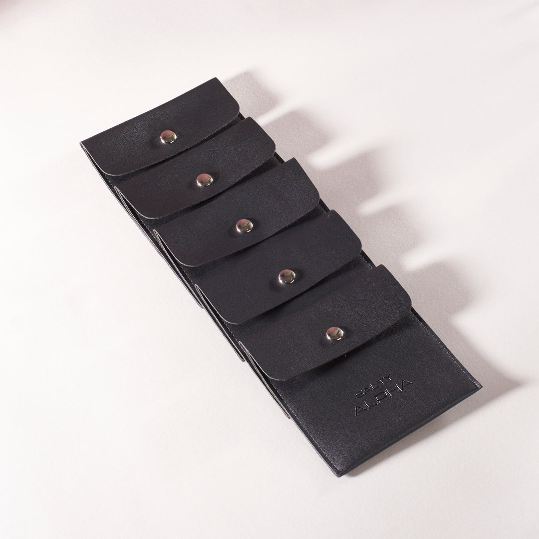 Set of 5 Jewelry Storage Travel Pouches - Black - Salty Accessories