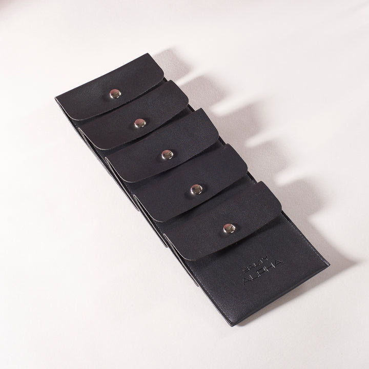 Set of 5 Jewelry Storage Travel Pouches - Black - Salty Accessories