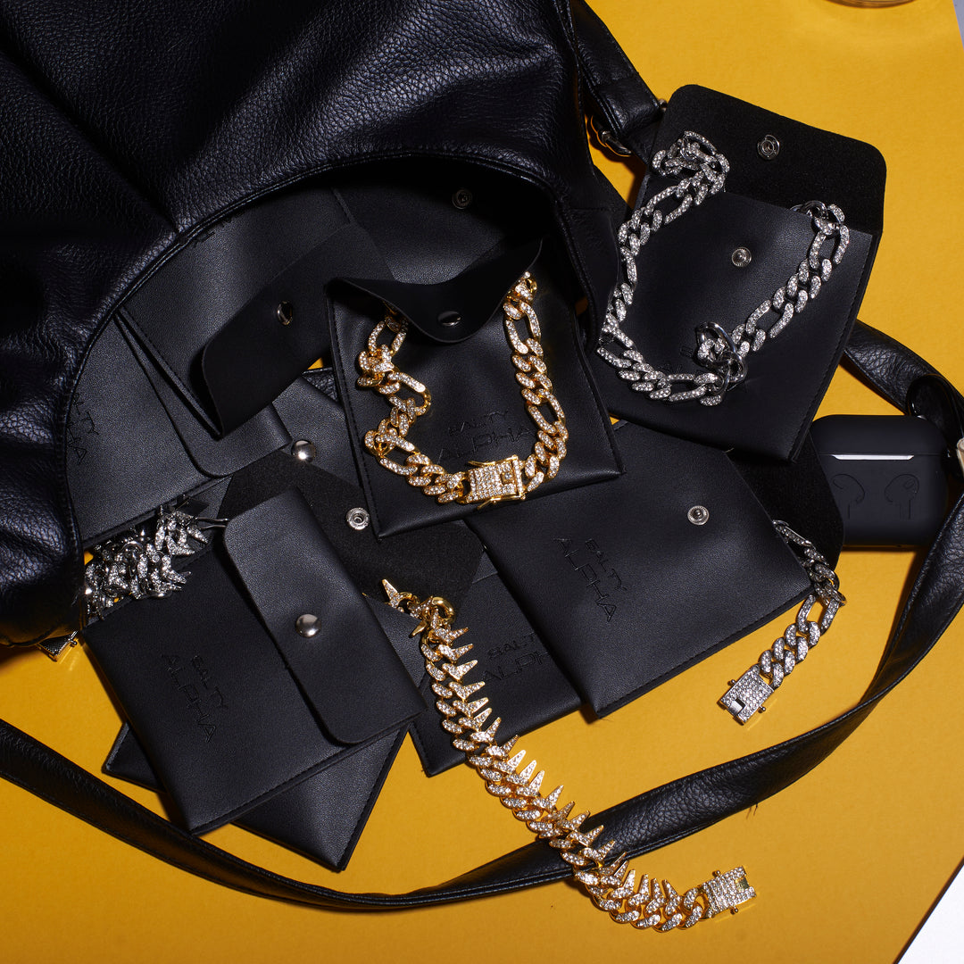 Jewellery storage Micro-fiber Pouch - Black (App)
