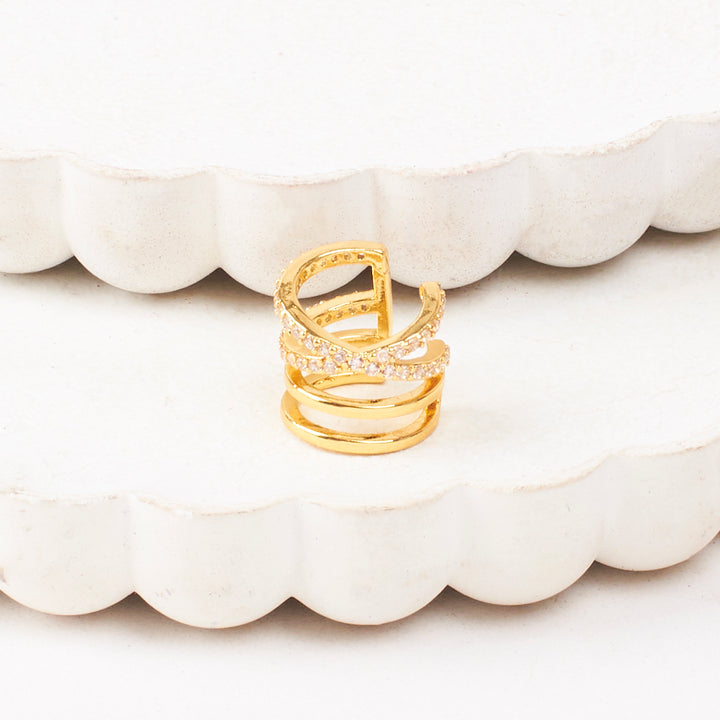 Nova Golden Cuff Earrings