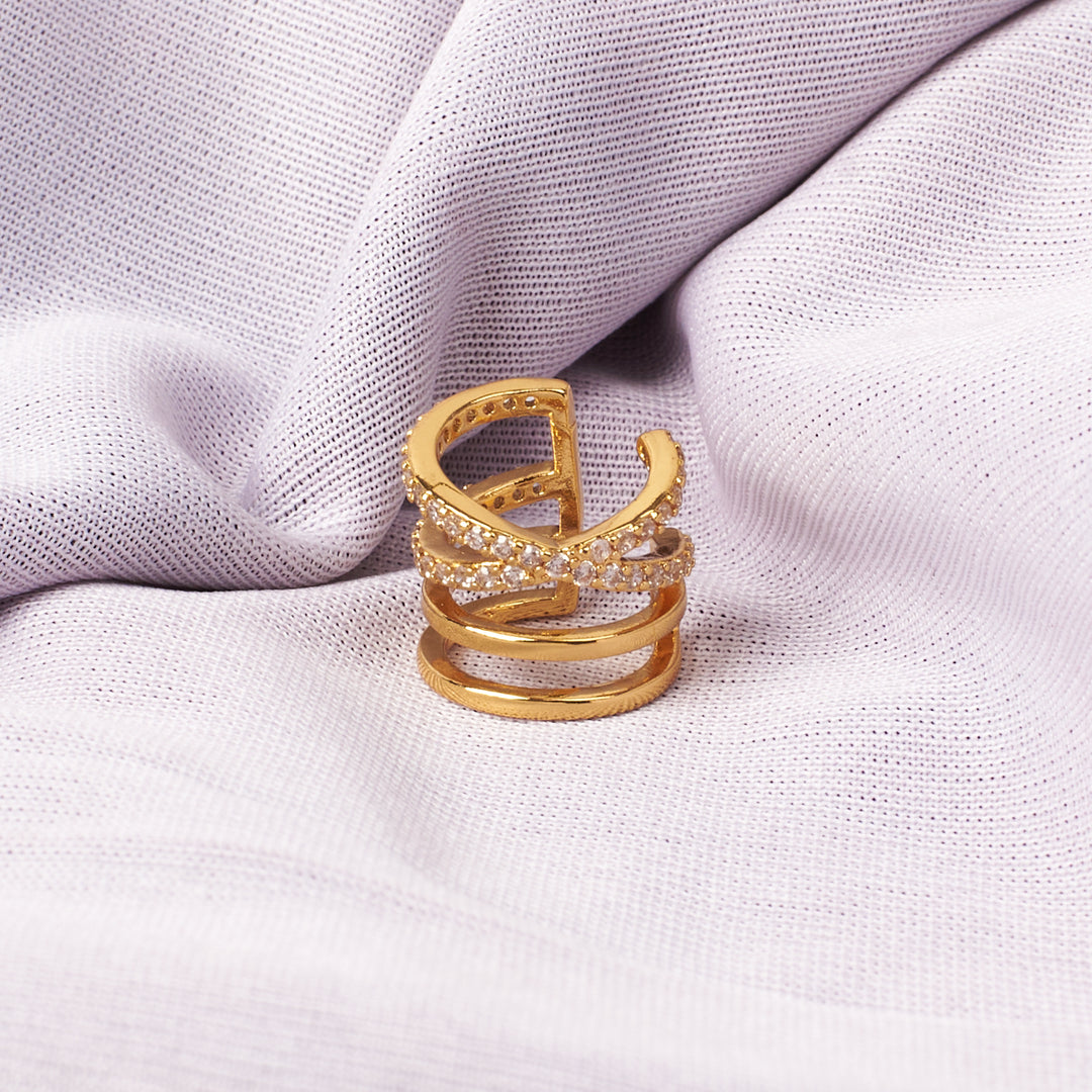 Nova Golden Cuff Earrings