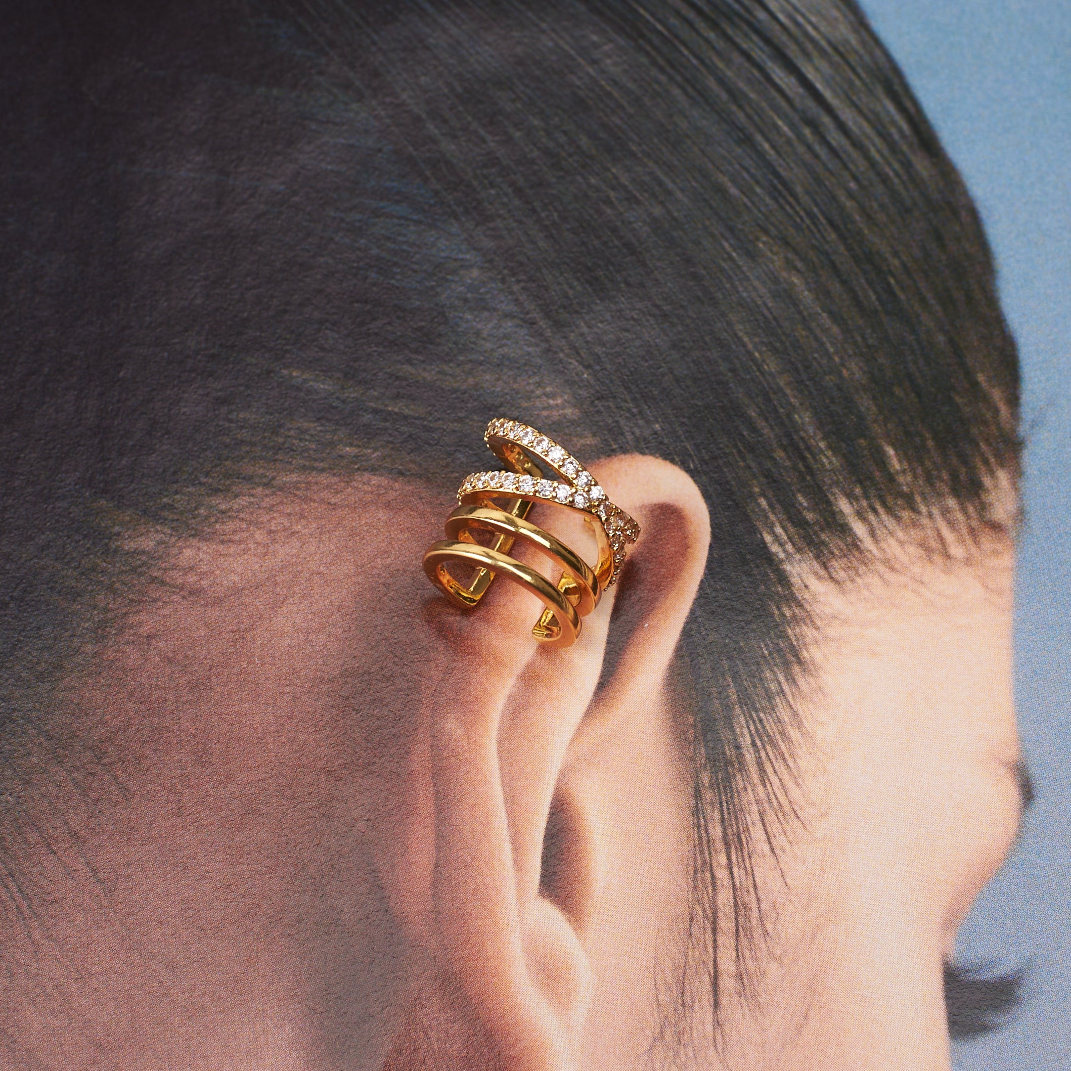 Nova Golden Cuff Earrings