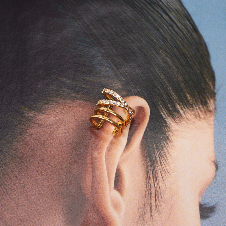 Nova Golden Cuff Earrings