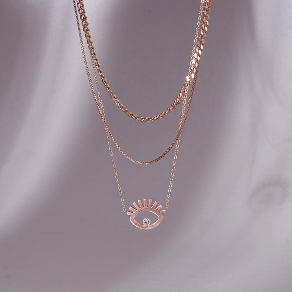 Gold Evil Eye Layered Necklace