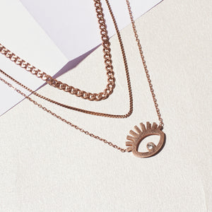 Gold Evil Eye Layered Necklace