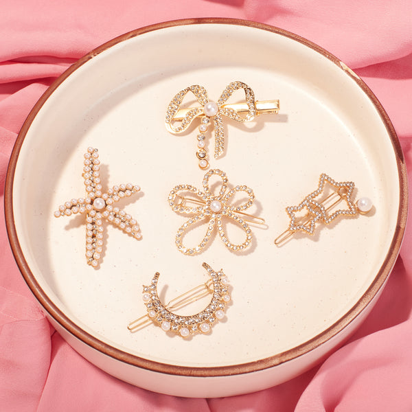 Set of 5 Love Affair Hair Pins