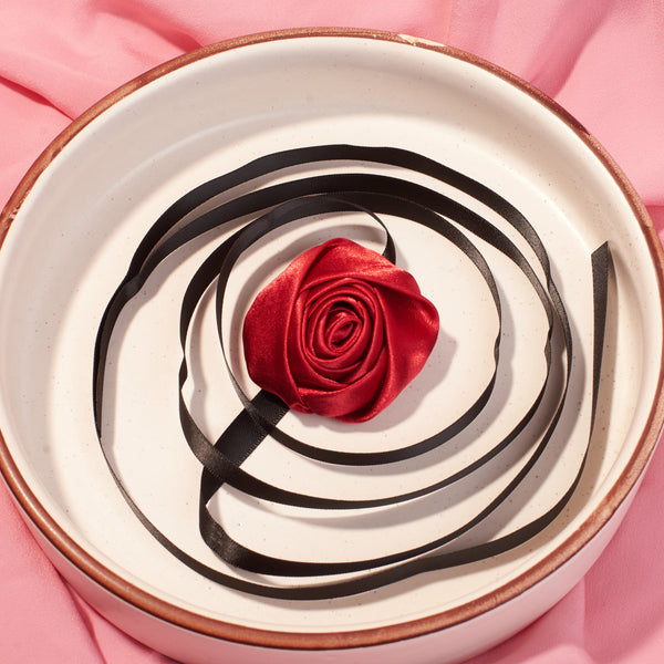2-in-1 Noir Rose Hair Tie/Choker