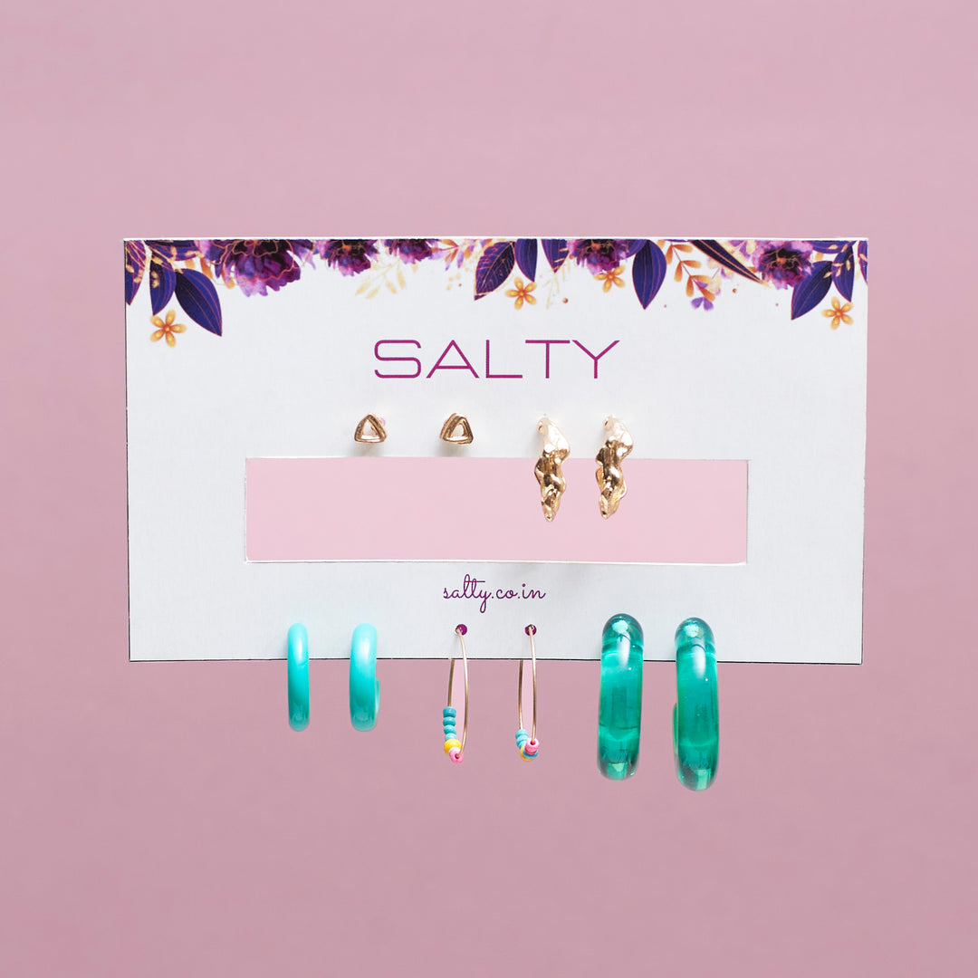 Set Of 5 Trendsetting Earrings Set Salty