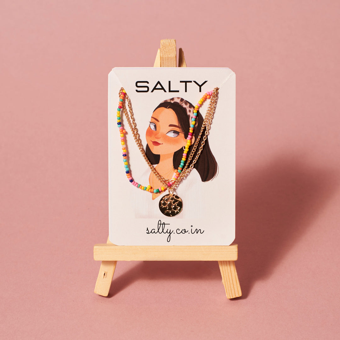 Multi-Layered Colourful Beaded Necklace