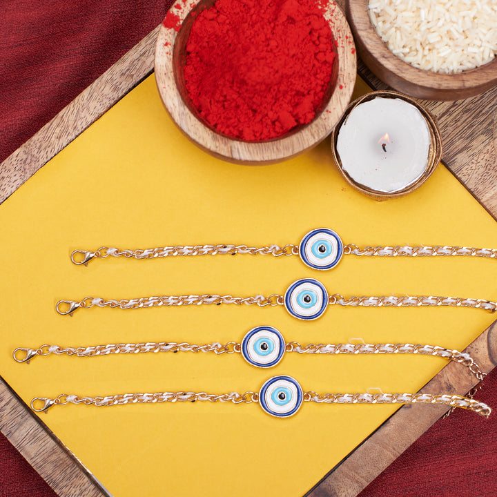 Set of 2 Suraksha Evil-Eye Painted Rakhi