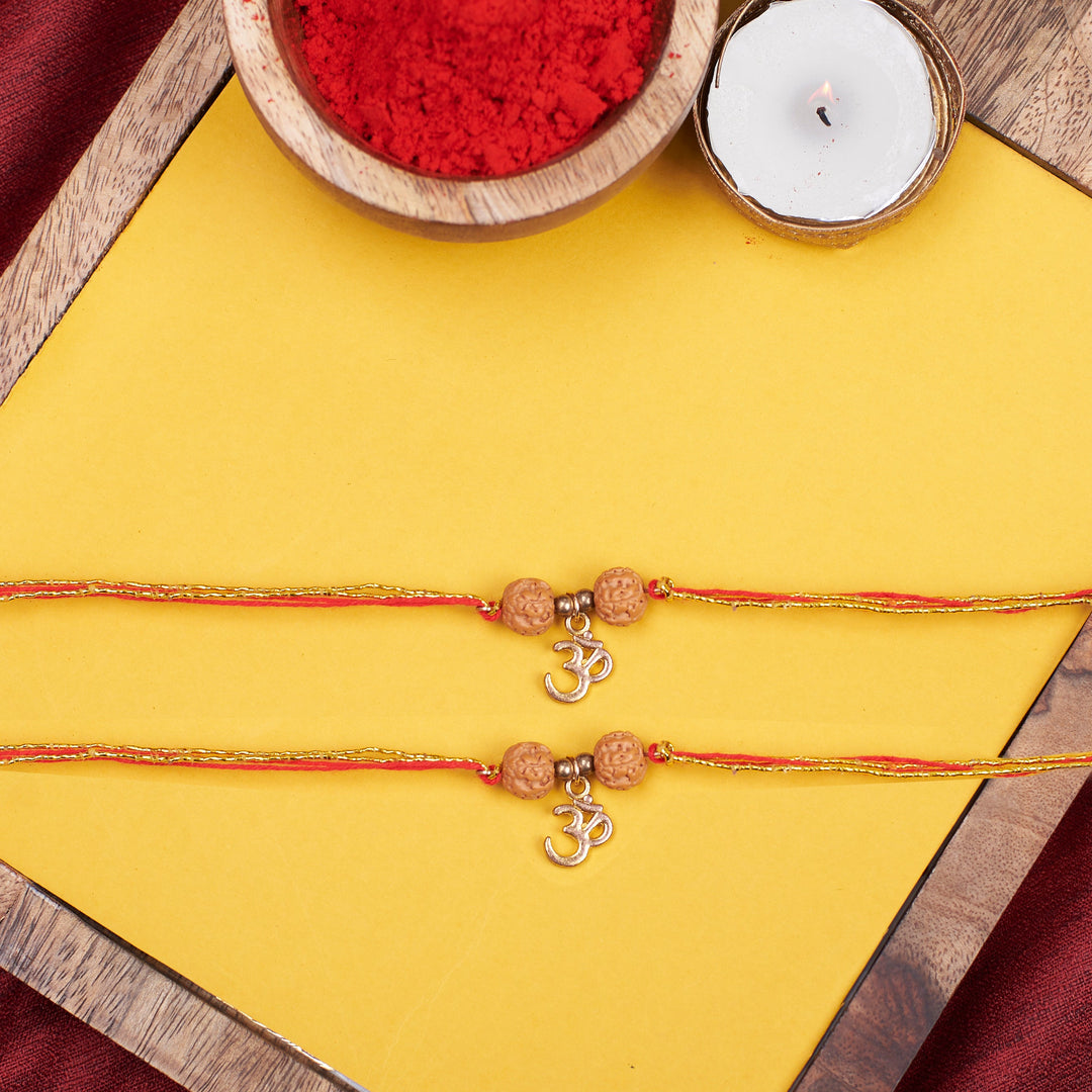 Set of 2 Om Rudra Rakhi for Bhai - Salty Accessories