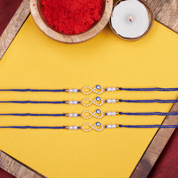 Set of 4 Infinity Evil Eye Rakhi