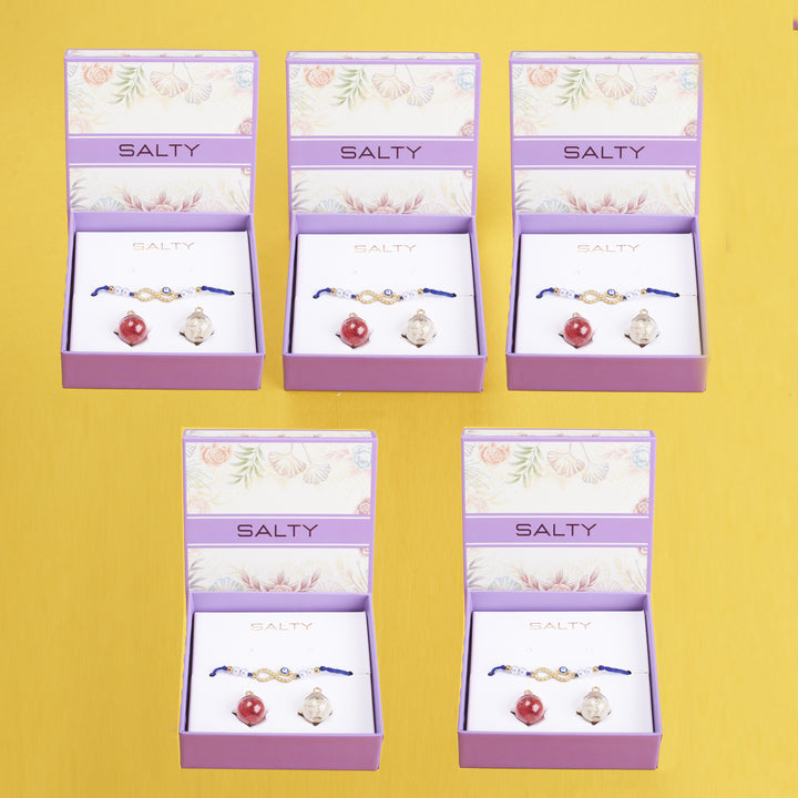 Set of 5 Infinity Evil Eye Rakhi