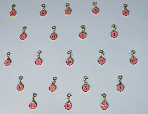 Salty Personalised Charm Bracelet With Pink Alphabet , Tassel and Gemstone