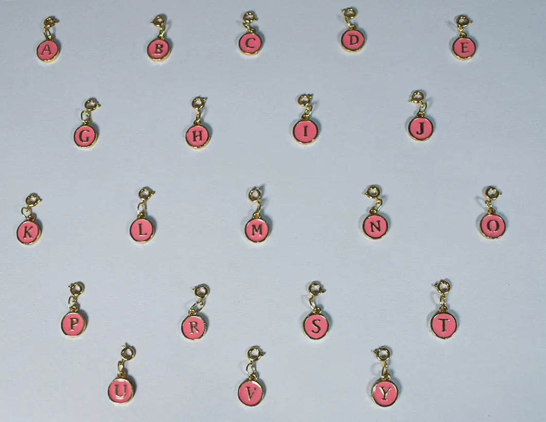 Salty Personalised Charm Bracelet With Pink Alphabet , Tassel and Manifestation Stone | Salty
