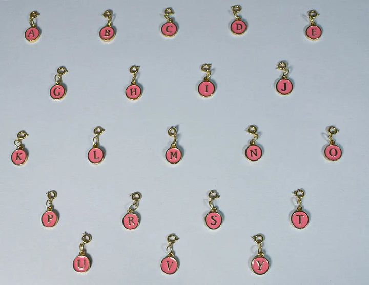 Salty Personalised Charm Bracelet With Pink Alphabet , Tassel and Manifestation Stone | Salty