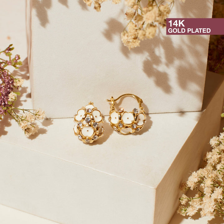 Minimal Gem Hoop Earrings - Salty Accessories