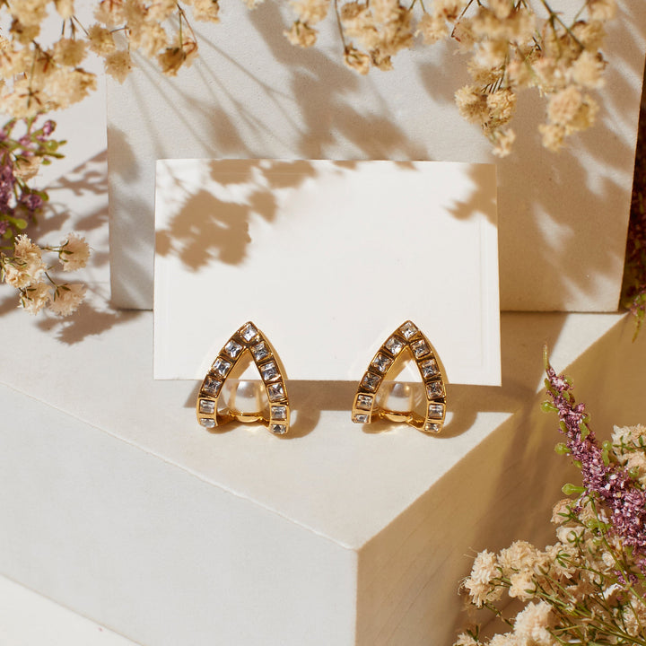 Curved Diamond Earrings