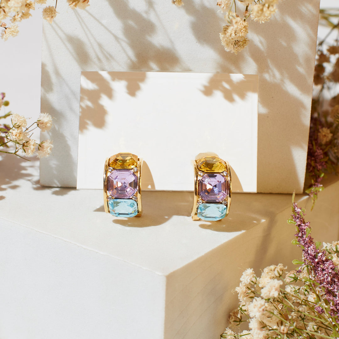 Chunky Crystal Earrings - Salty Accessories