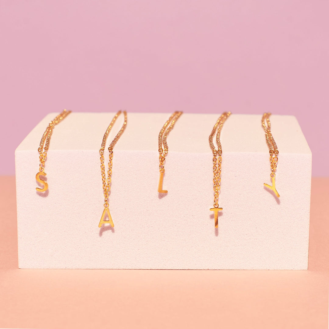 18K Gold Plated Personalized Initial Necklace