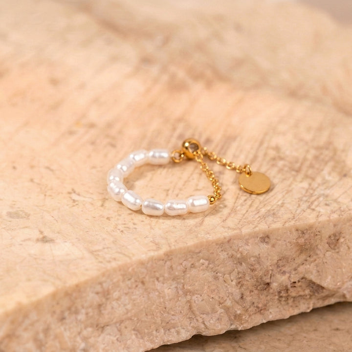 Aurum White Stone Bracelet & MInimal Ring Set