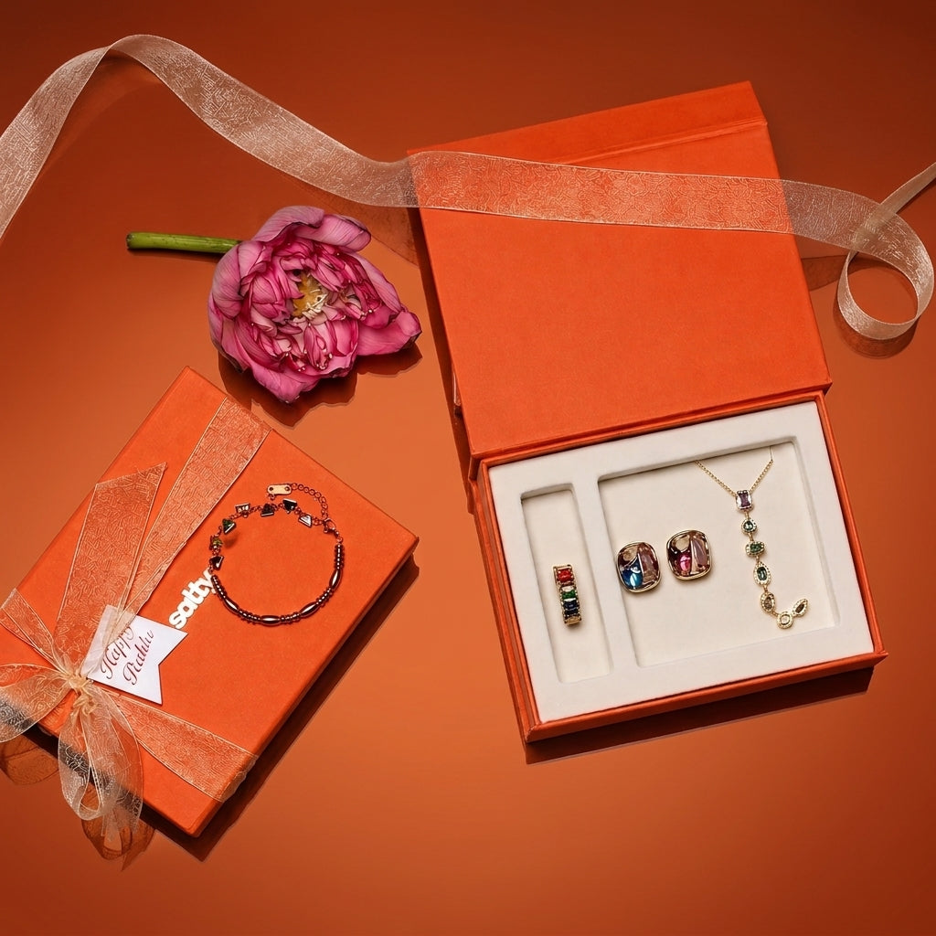 Luxury Signature Sparkle Rakhi Gift Box for Sister