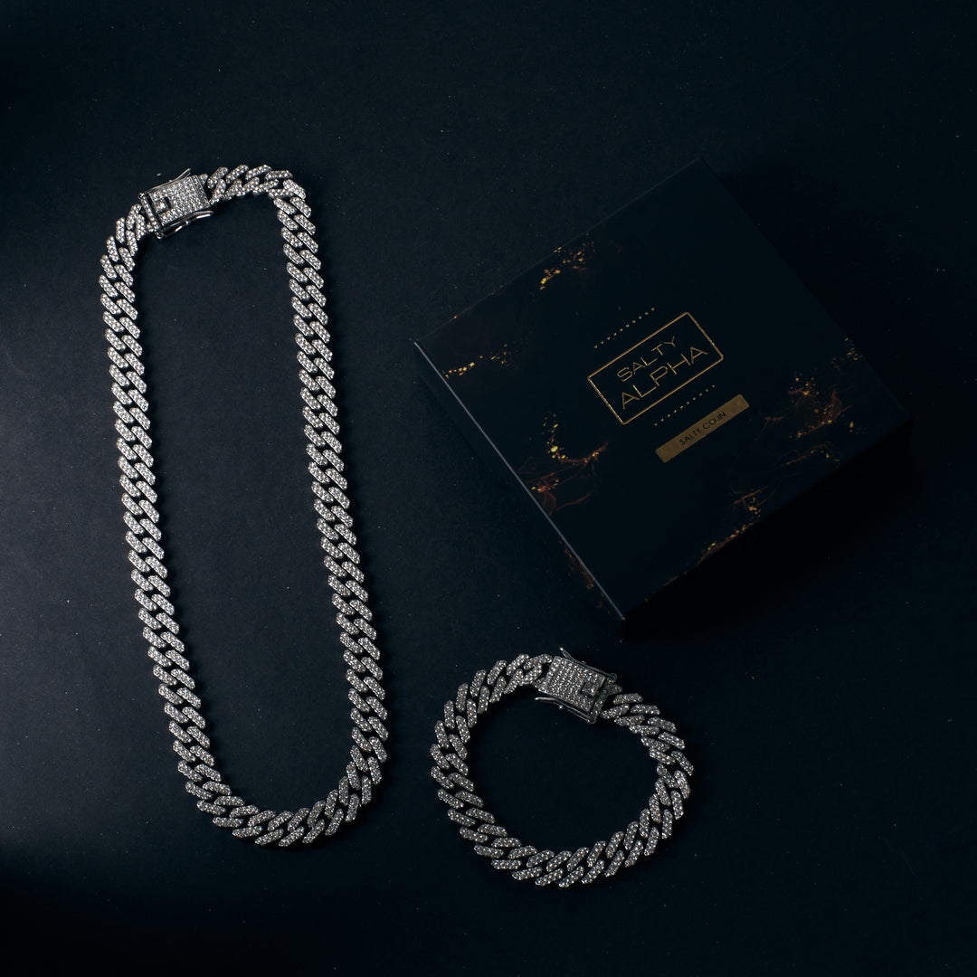 Vandal Silver Necklace and Bracelet Set - Salty Accessories