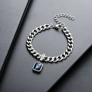 Sapphire Crest Chain Bracelet | Salty