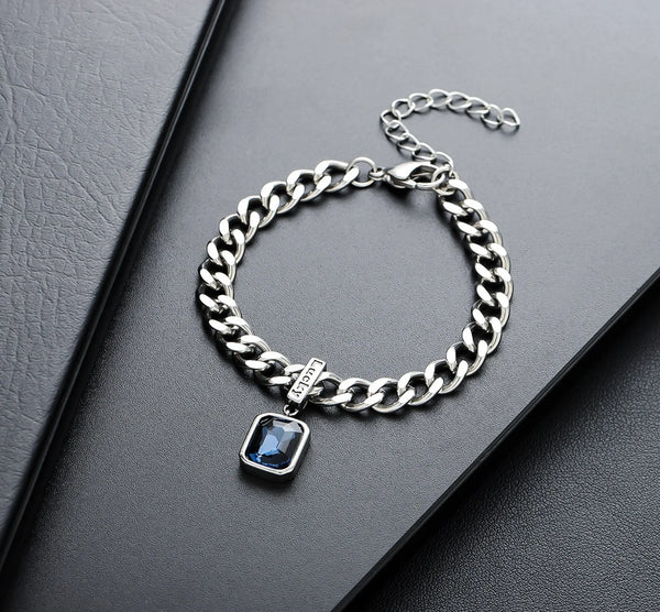Sapphire Crest Chain Bracelet