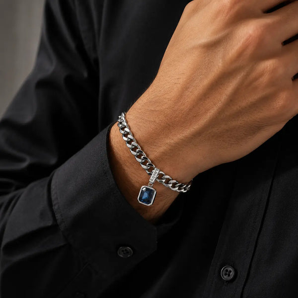 Sapphire Crest Chain Bracelet