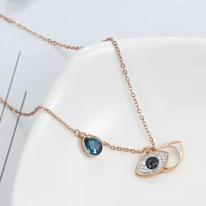 Lab Sapphire Evil Eye Pendant Necklace - Symbol of Protection for Women and  Girls - Walmart.com