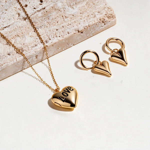 Satin Drip Earrings And Necklace Set