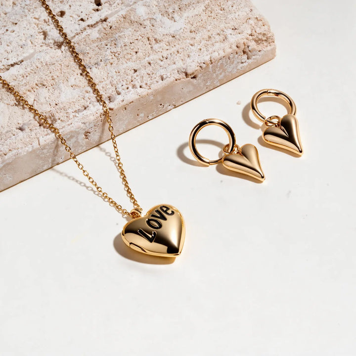 Satin Drip Earrings And Necklace Set | Salty