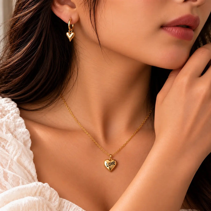 Satin Drip Earrings And Necklace Set | Salty