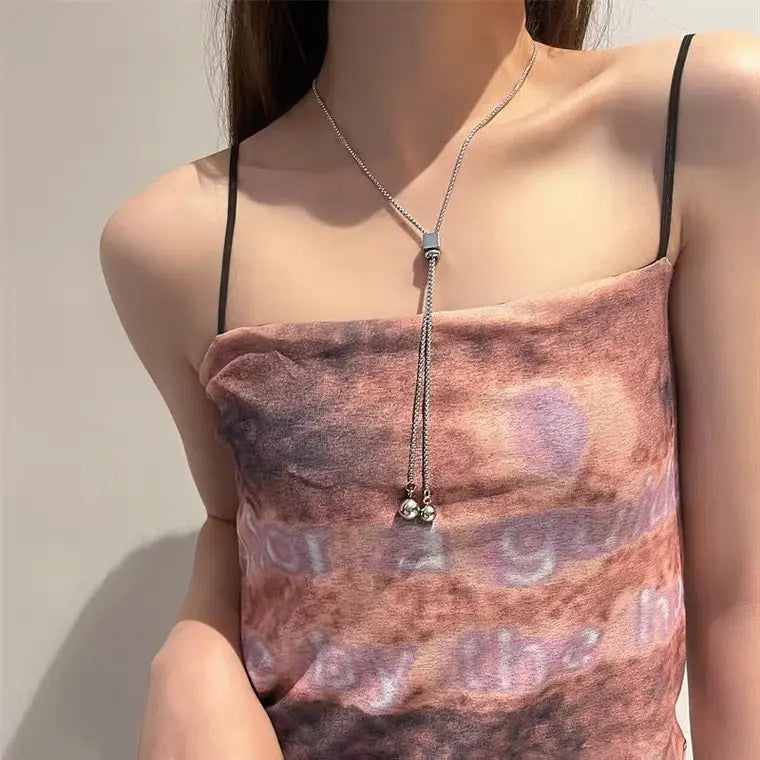 Satin Silver Tassel Chain - Salty Accessories
