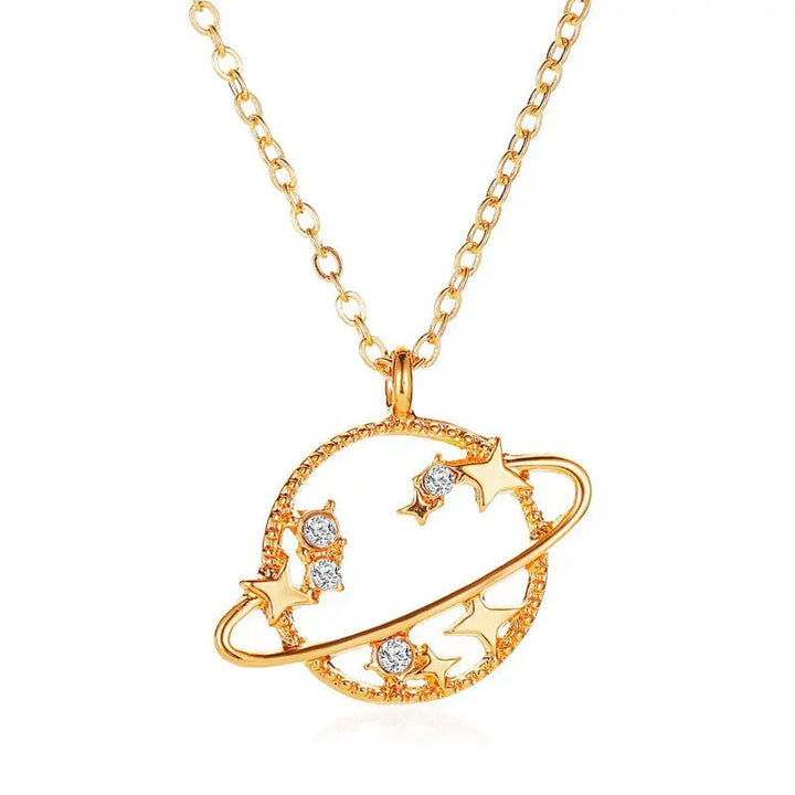 Saturn And Stars Necklace - Salty Accessories