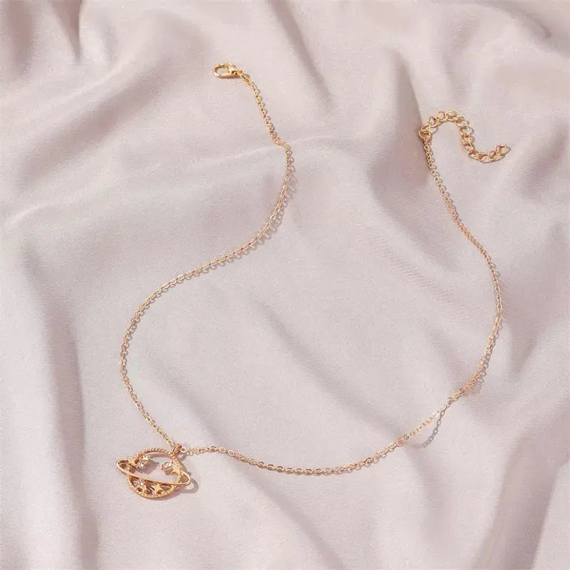 Saturn And Stars Necklace - Salty Accessories