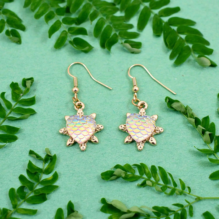 Scaled Heart Multicolour Short Drop Earrings - Salty Accessories