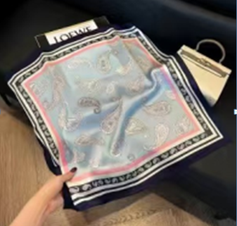 Blue Mist Paisley Designer Scarf