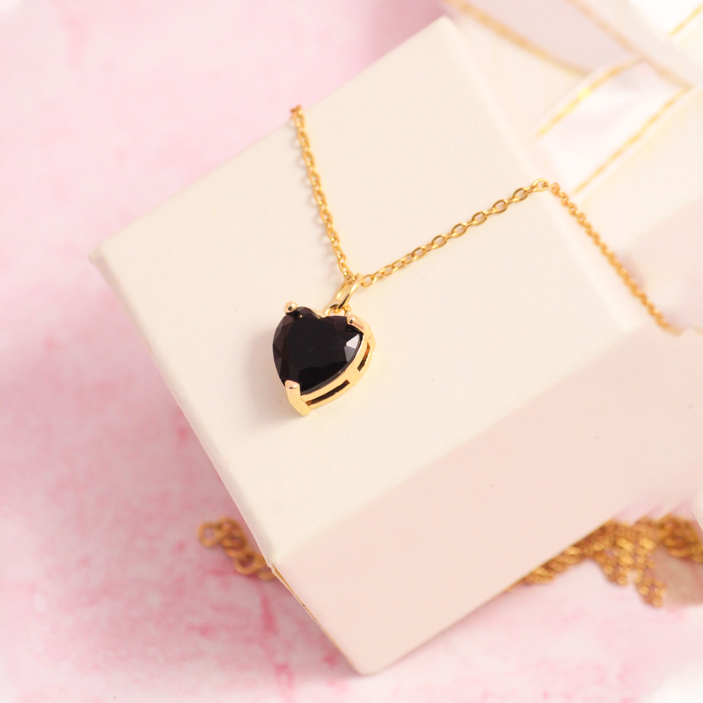 Scorpio Black Heart Necklace