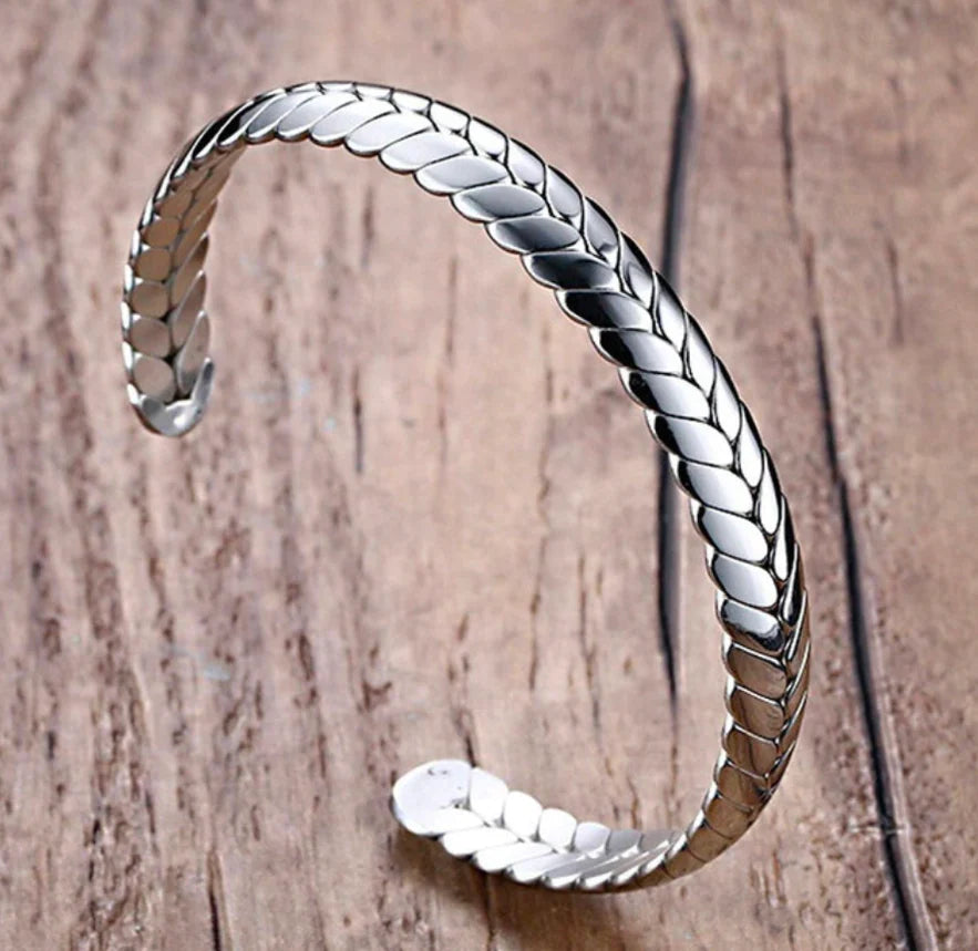 Snakeskin Silver Cuff Bracelet