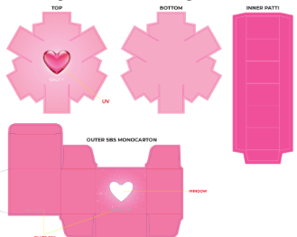Hexagon Box Monocarton - Pink - Salty Accessories