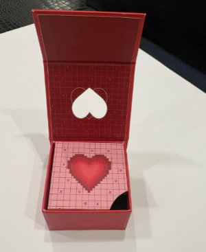 Pixelated Heart Cutout Box - Red - Salty Accessories