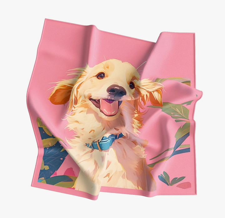 Blush Pup Charm Scarf