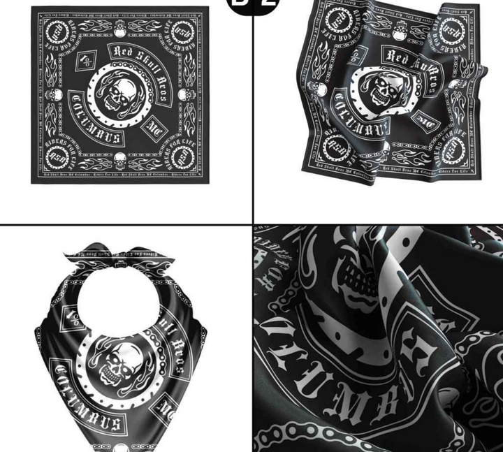Midnight Rebel Skull Scarf for Men