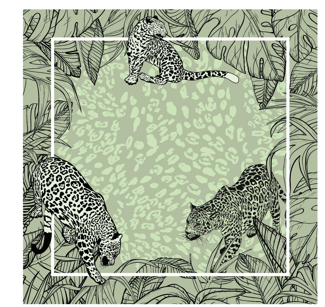 Sage Leopard Garden Scarf