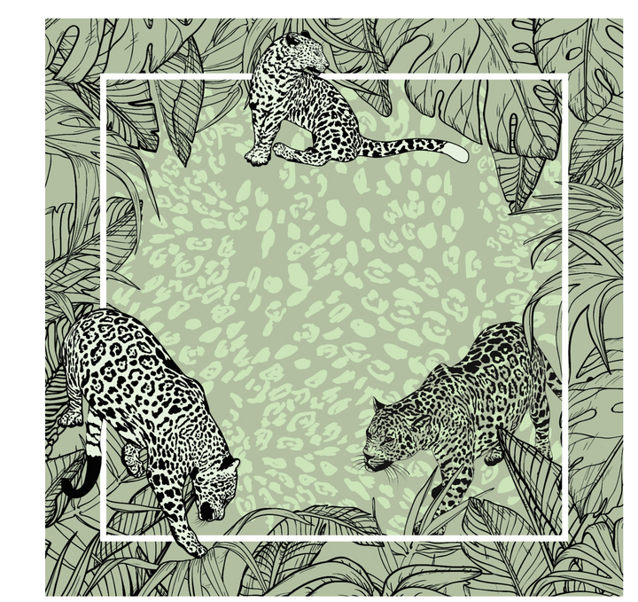 Sage Leopard Garden Scarf