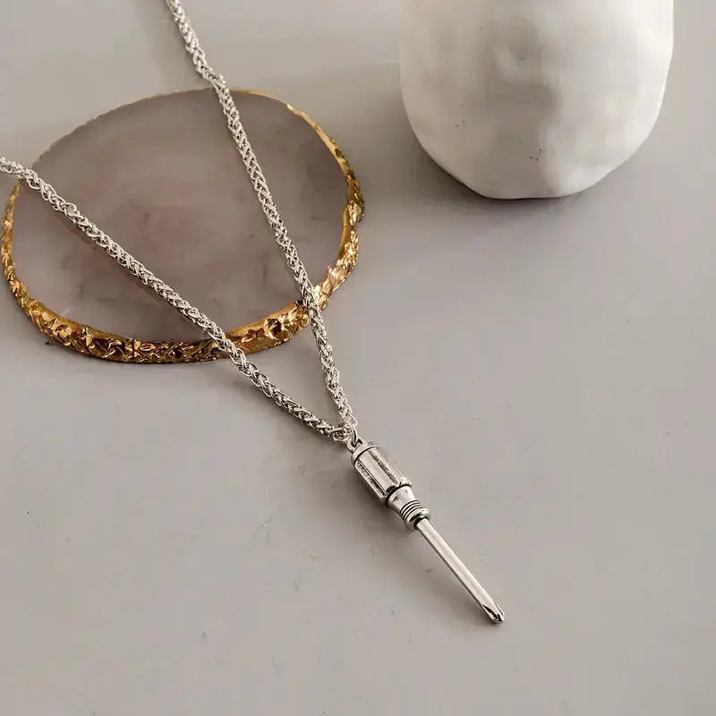 Screw You Silver Bold Chain - Salty Accessories