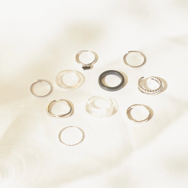 Set Of 10 Stackable Harmony Rings