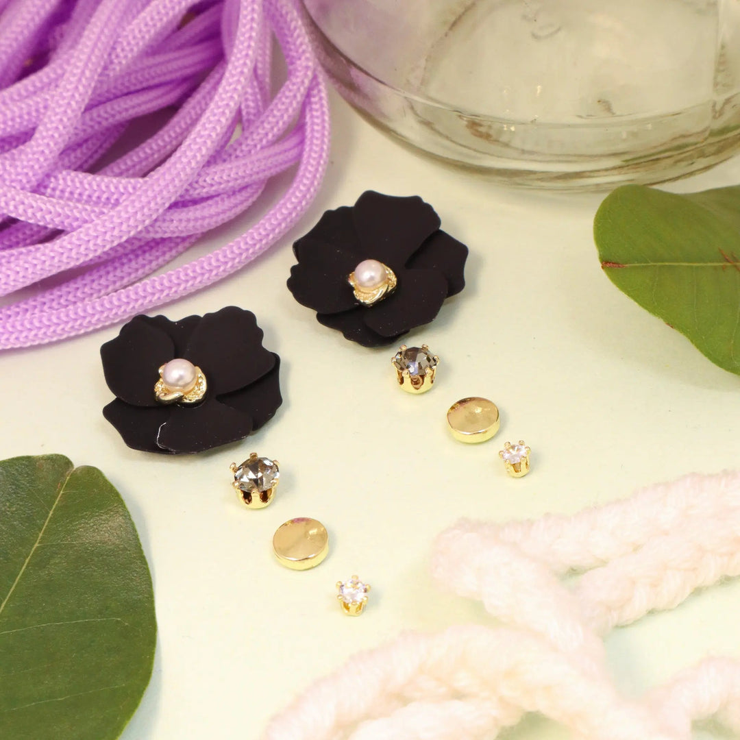 Set Of 4 Garden Diamond Earrings - Salty Accessories